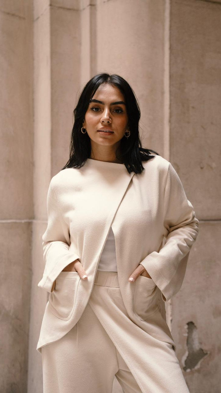 The luxe knit Off white Trousers