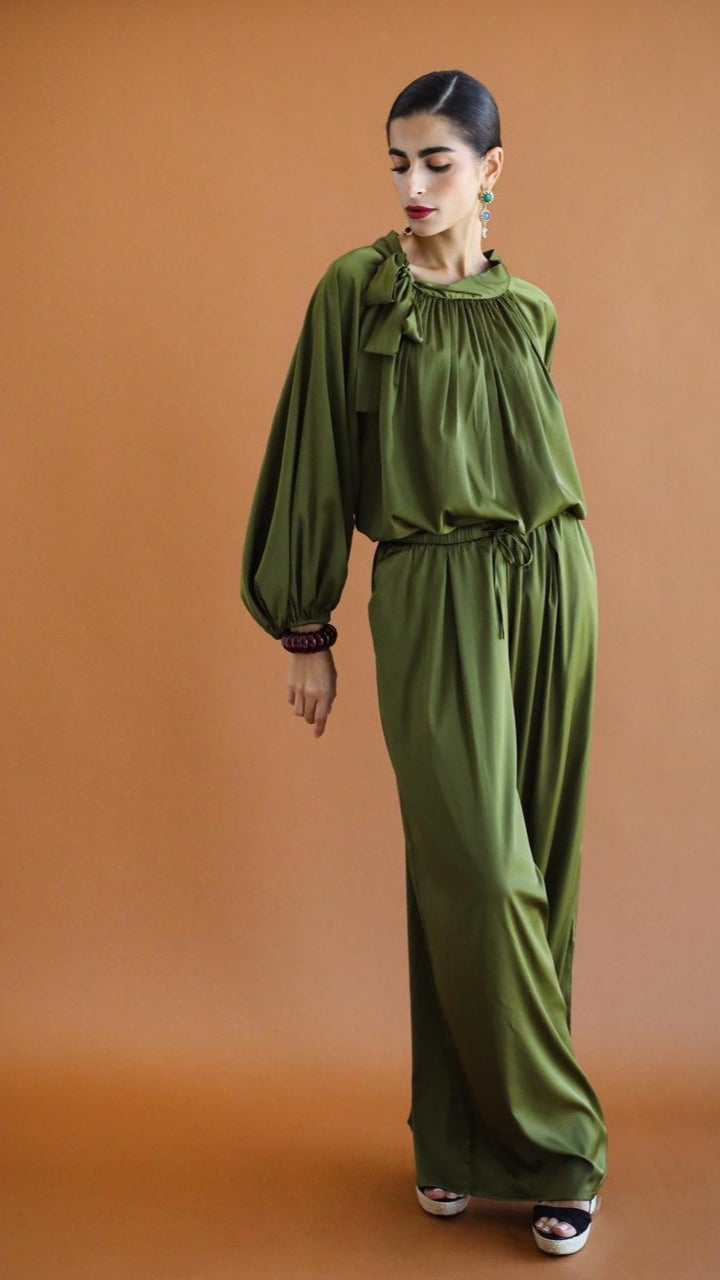 Galaxy Satin Olive green pants