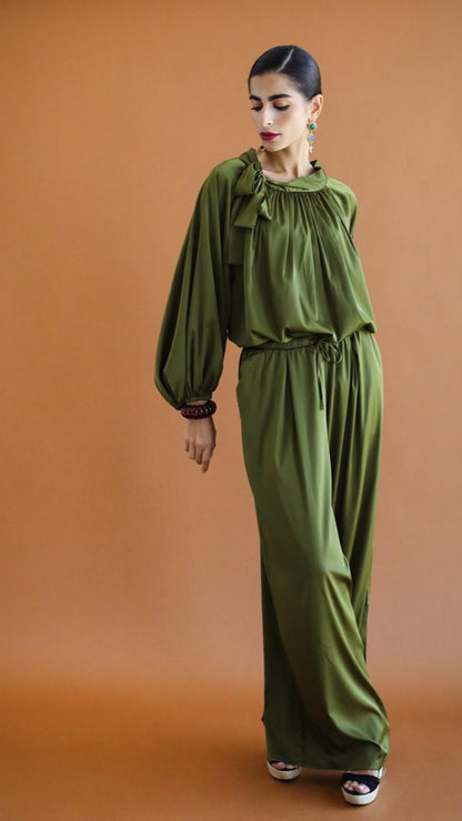 Galaxy Satin Olive green pants