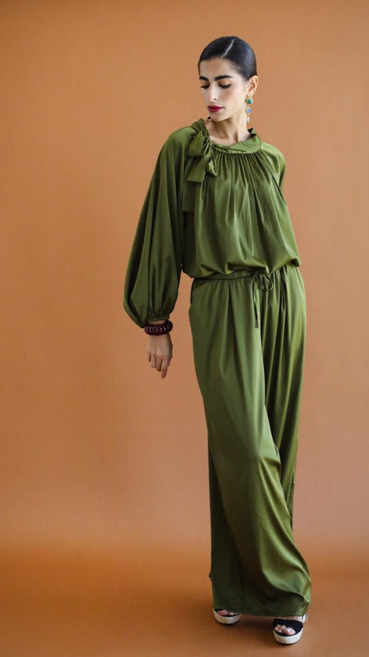 Galaxy Satin Olive green pants
