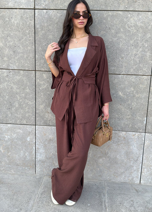 co-ord Linen Brown Set