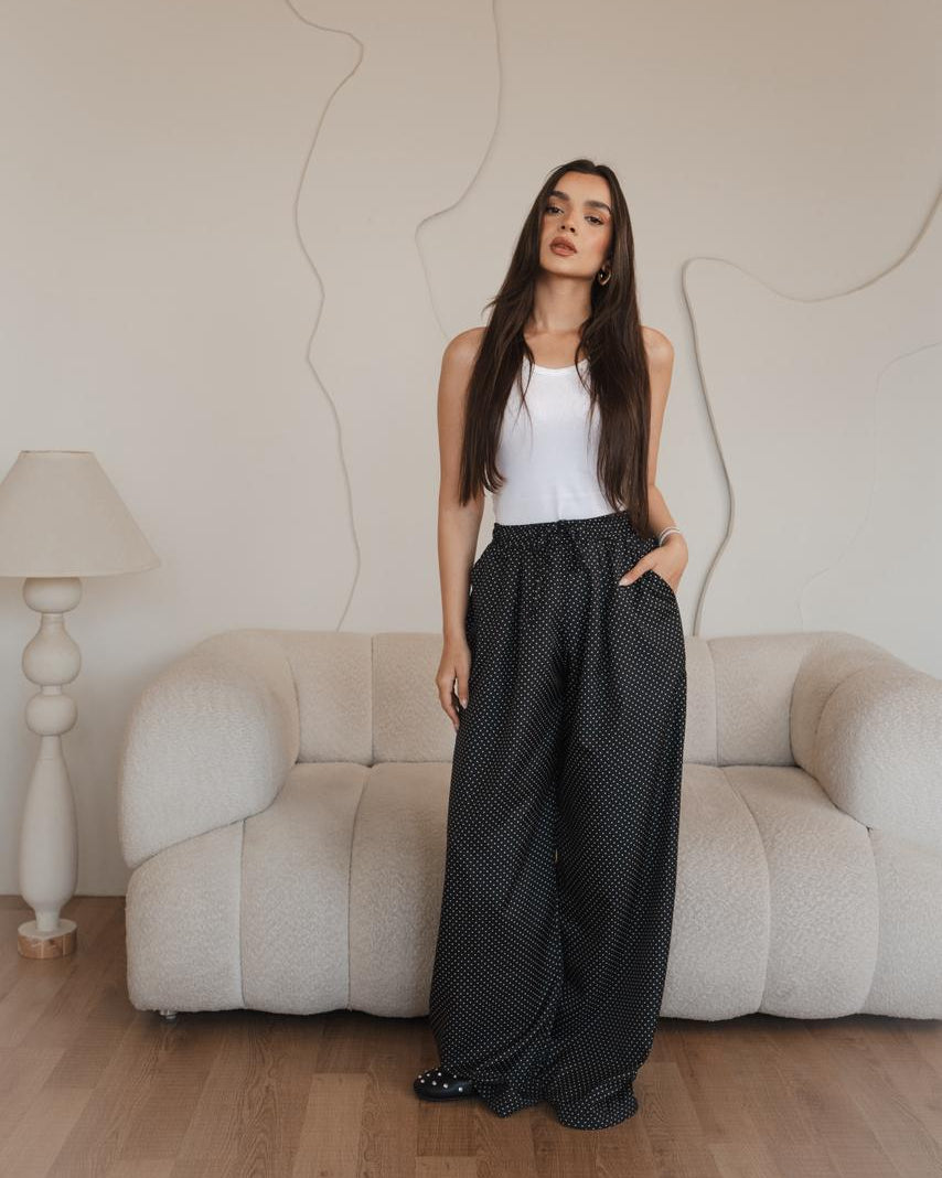 Orchid Polka Black Pants