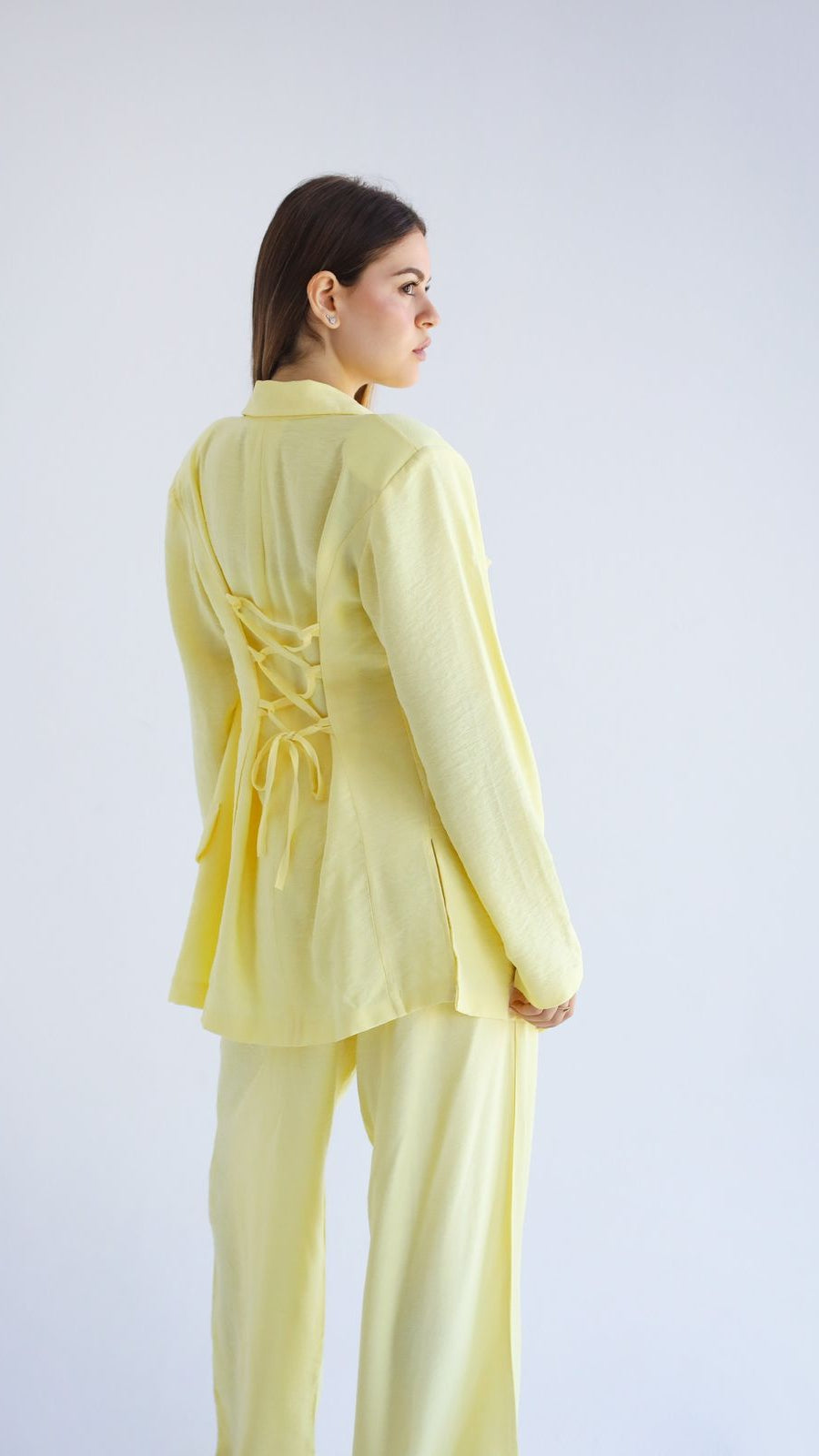 Anglook Linen Suit Butter yellow