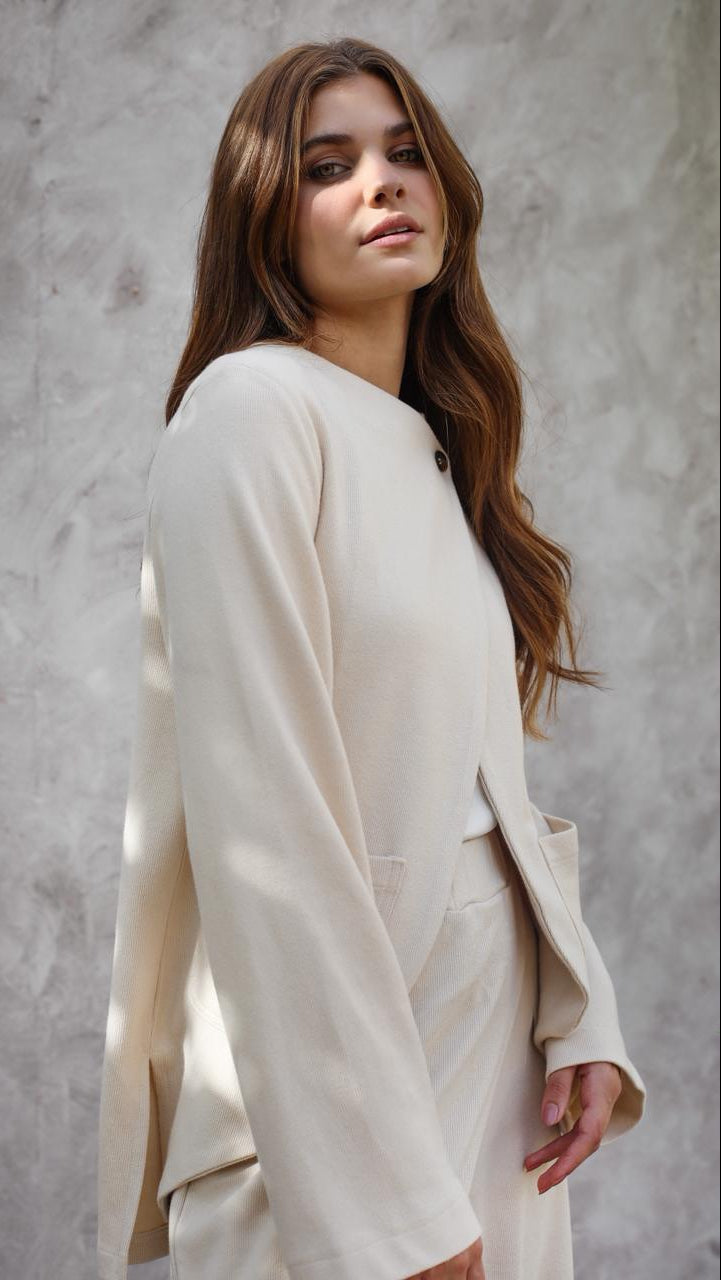 The luxe knit Off white Jacket