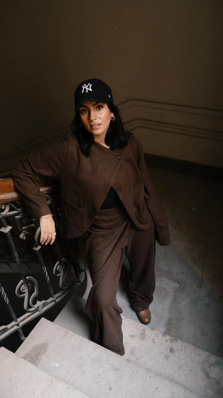 The luxe knit Brown Jacket