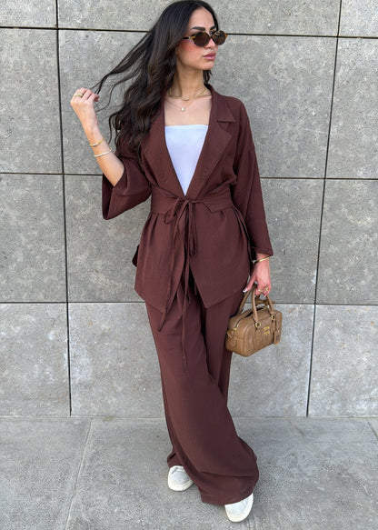 co-ord Linen Brown Set