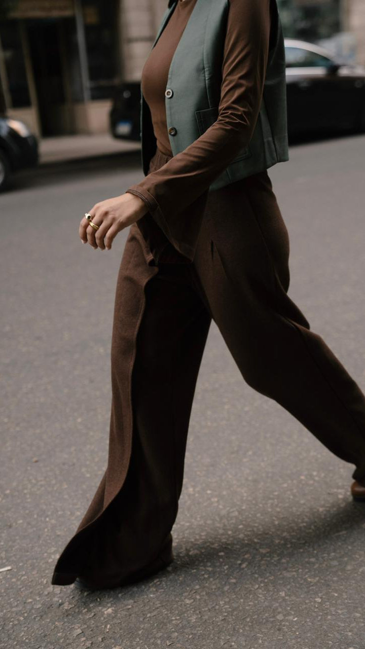 Leather Olive green Vest Blazer