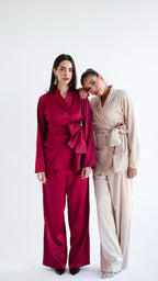 The Bow Suit Maroon