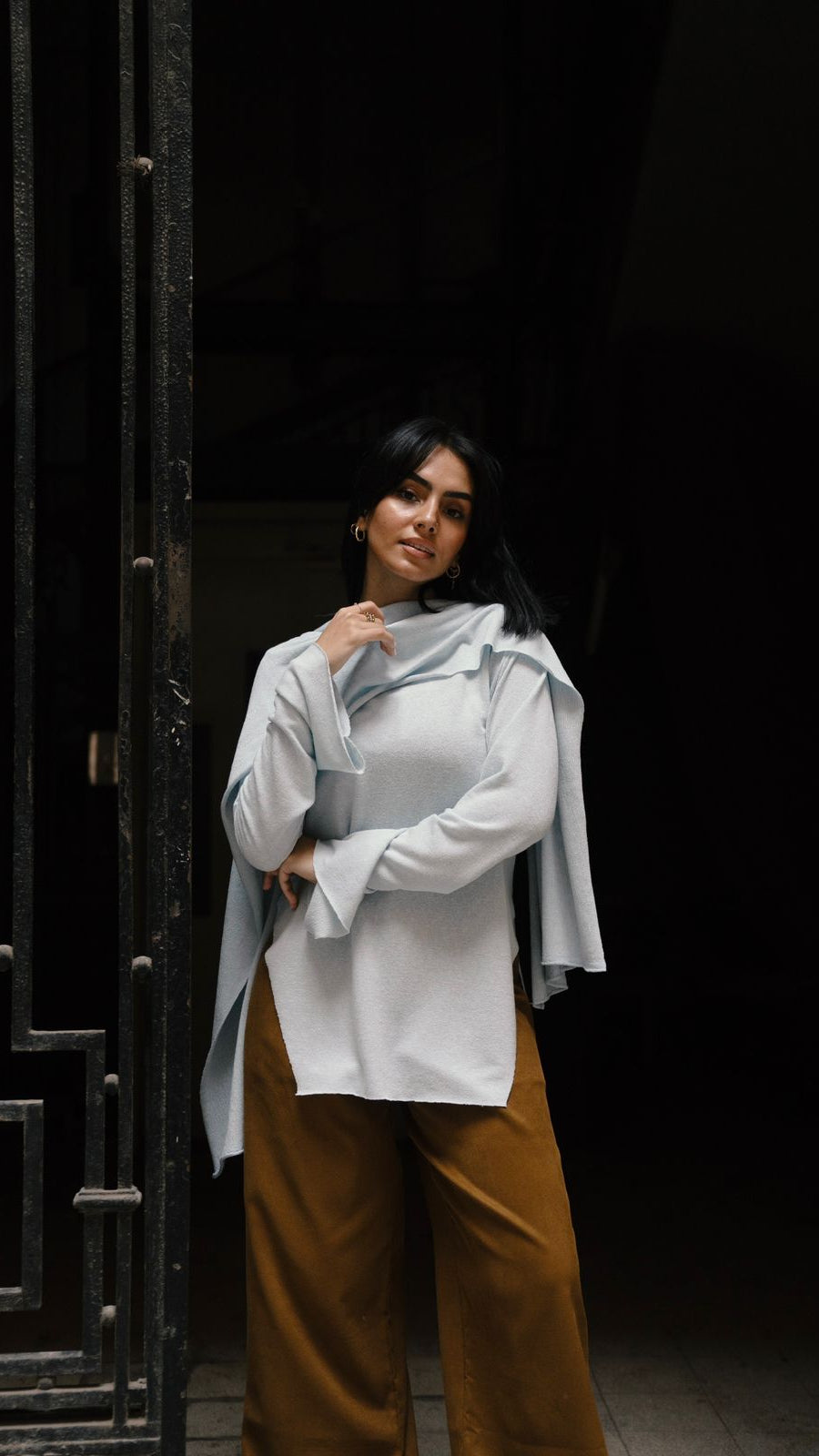 The Knit Duo Baby blue Top