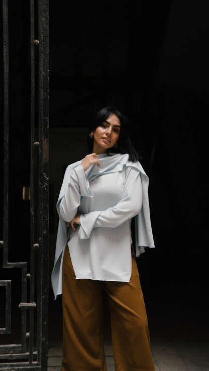 The Knit Duo Baby blue Top