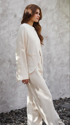 The luxe knit Off white Jacket