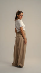 Wide leg Barrel Trousers
