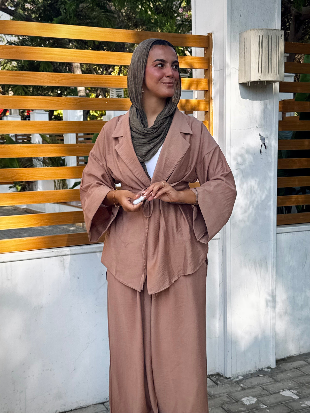 co-ord Linen Mocha Set