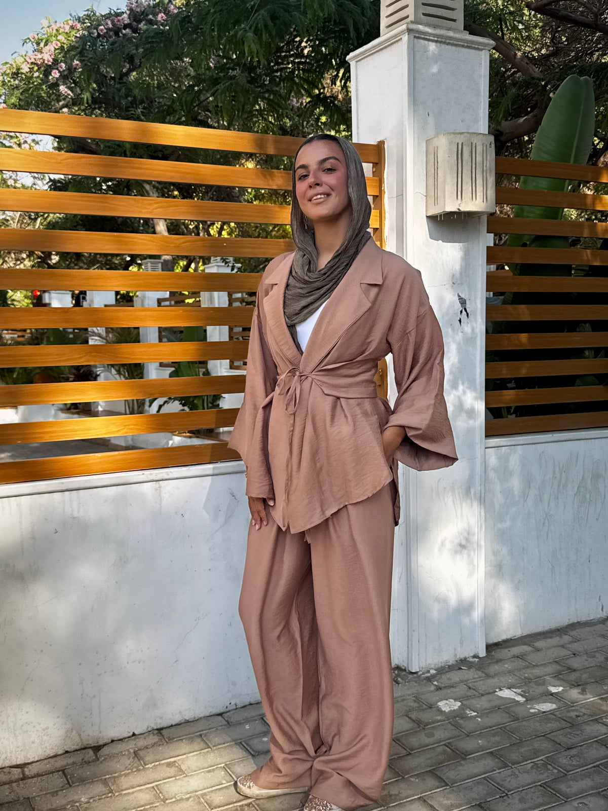 co-ord Linen Mocha Set