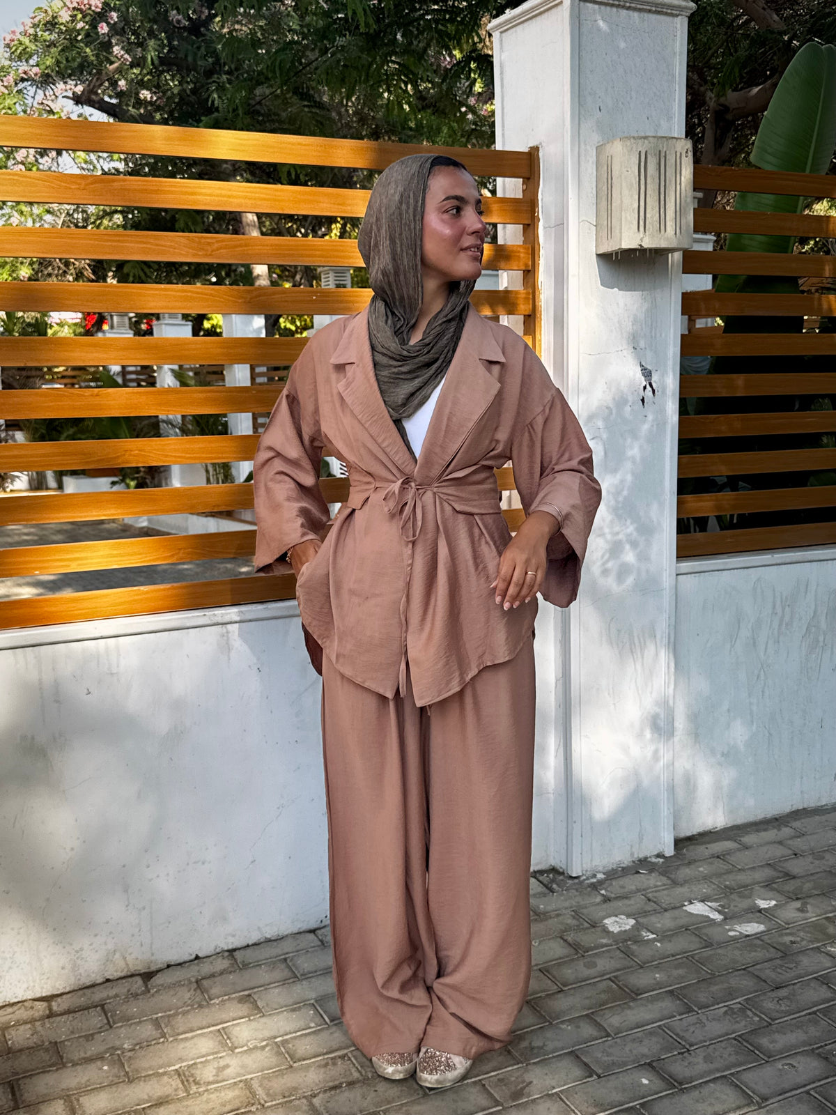 co-ord Linen Mocha Set