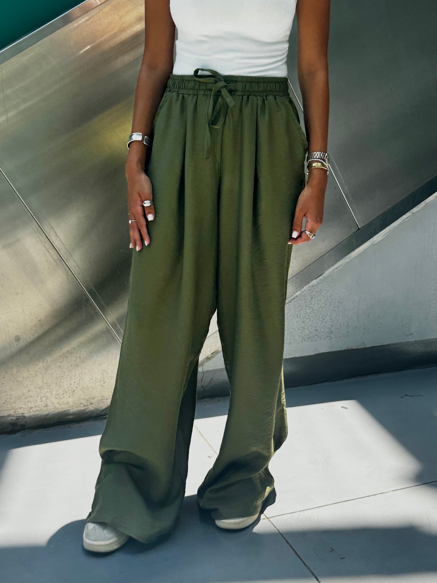 Olive green Linen pants