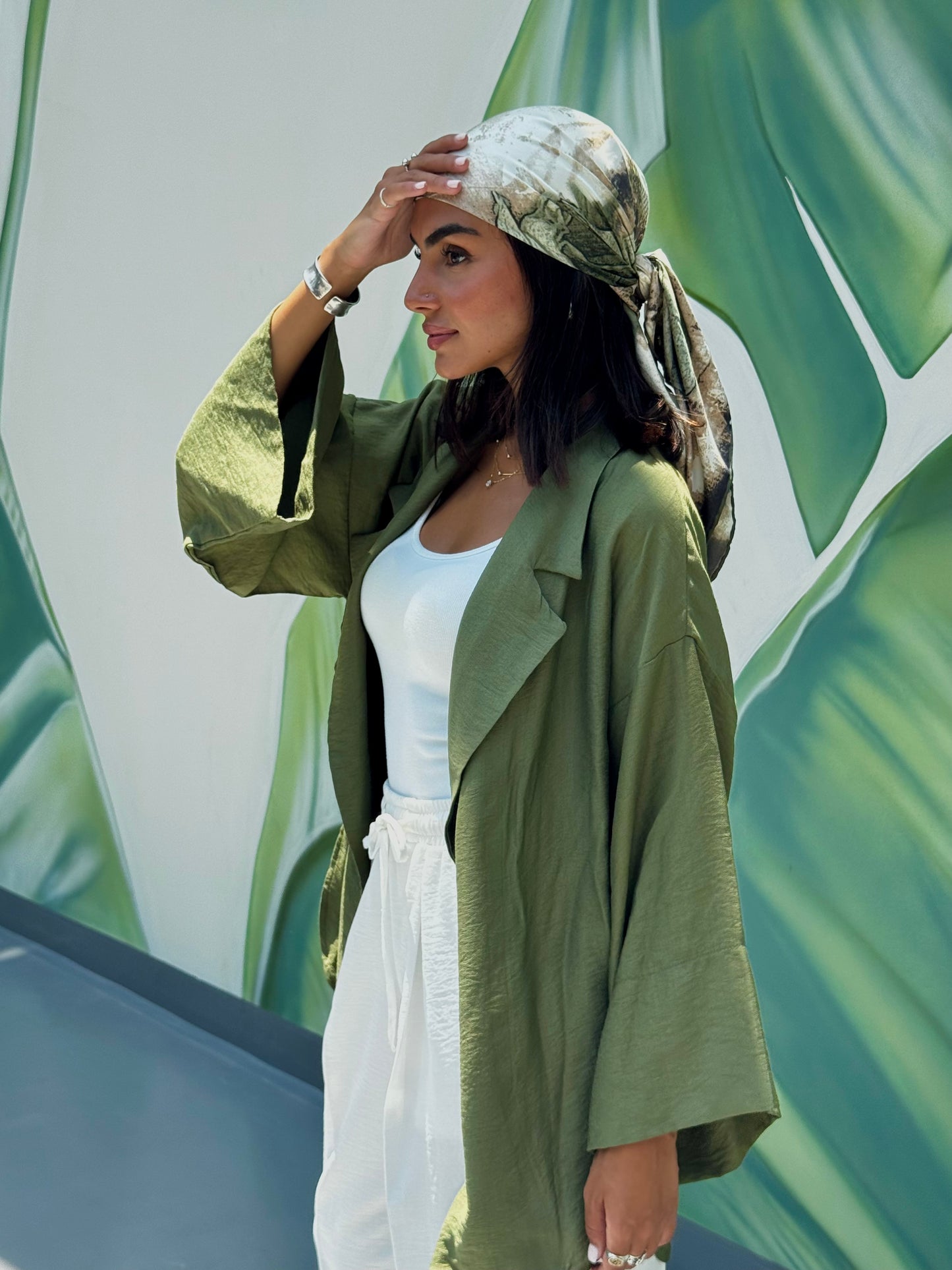 Olive Linen Cardigan