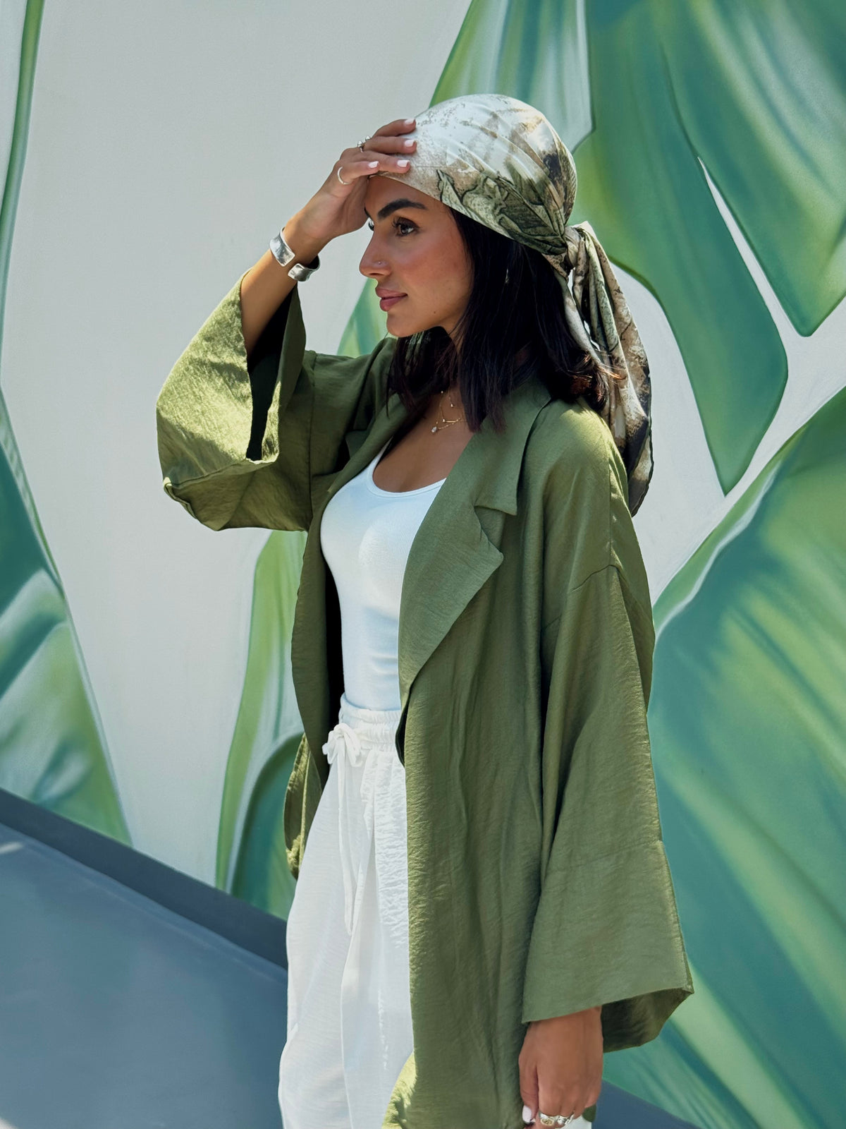 Olive Linen Cardigan