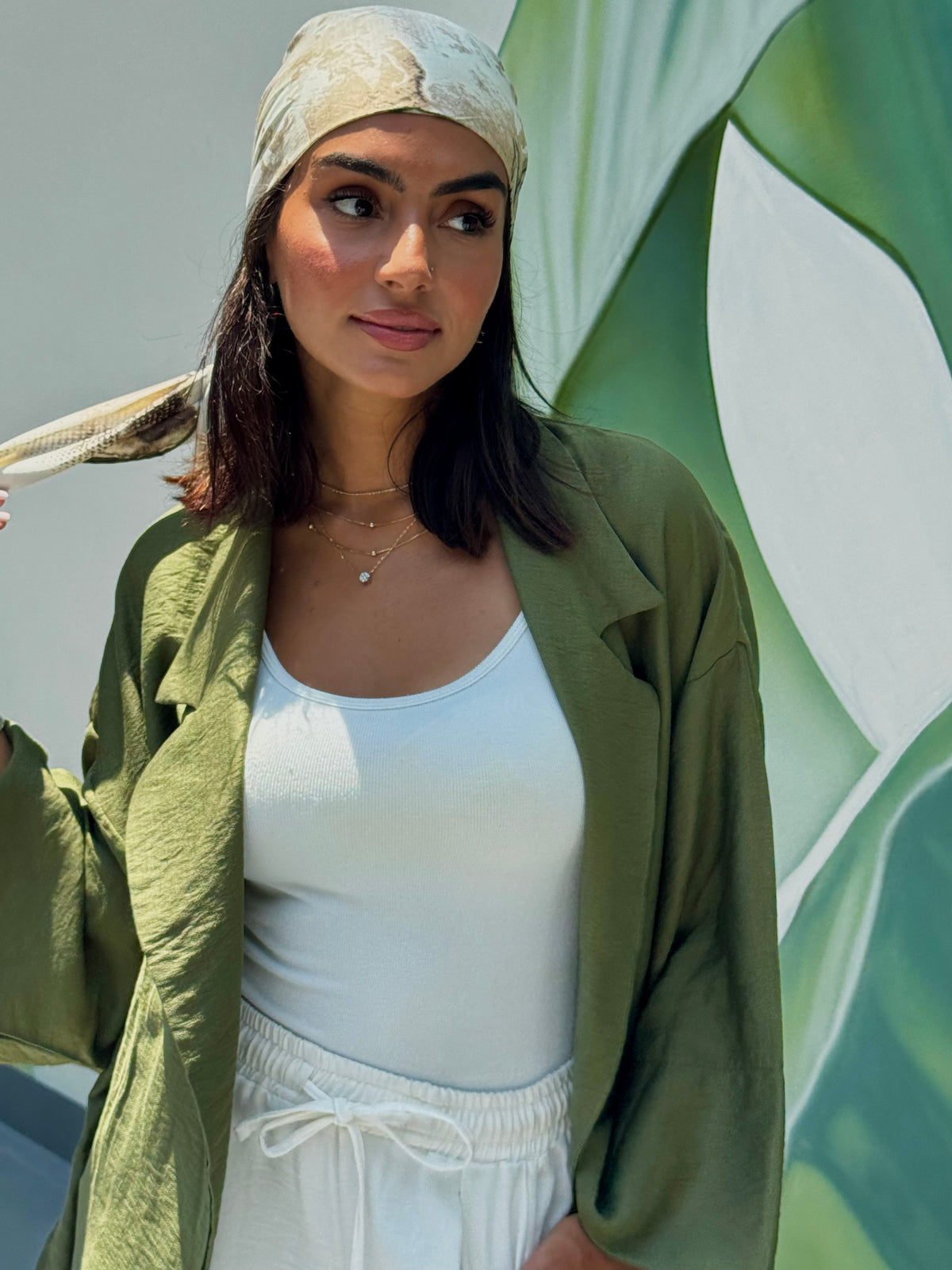 Olive Linen Cardigan
