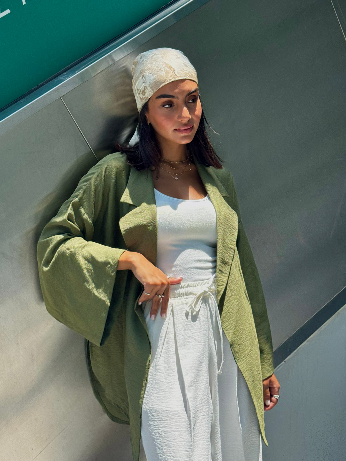 Olive Linen Cardigan