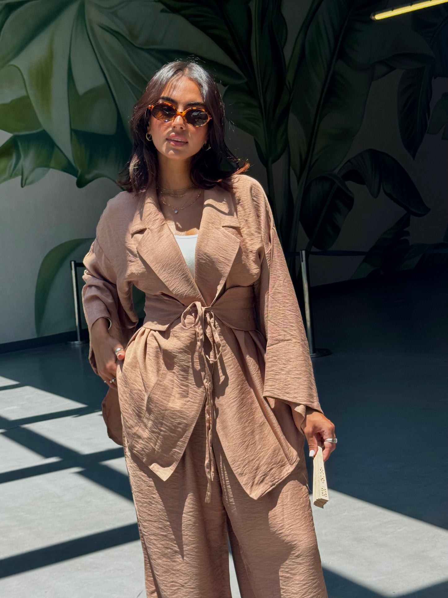 co-ord Linen Mocha Set