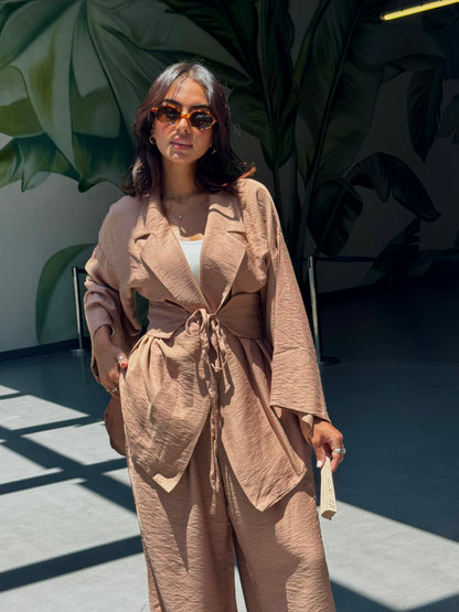 co-ord Linen Mocha Set