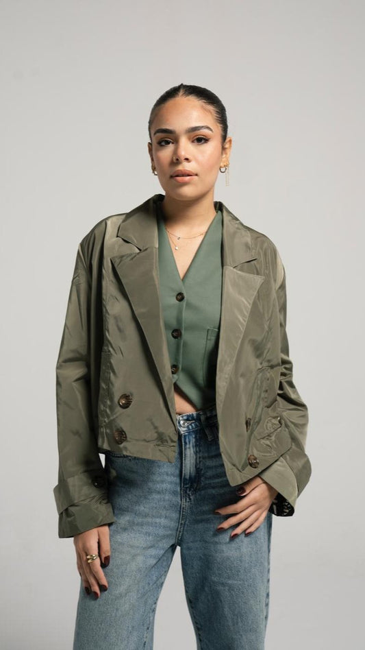 Olive green Trench Jacket