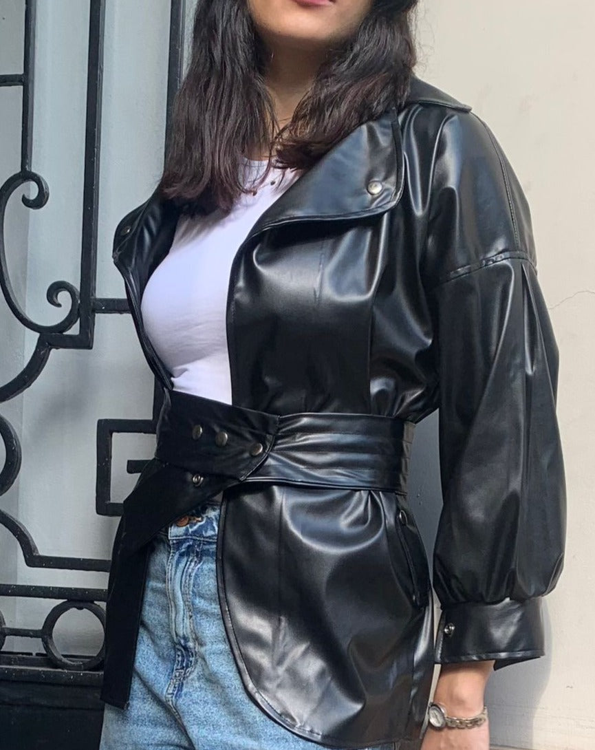 Leather Oversized Shacket