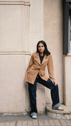 Suede Belted Blazer