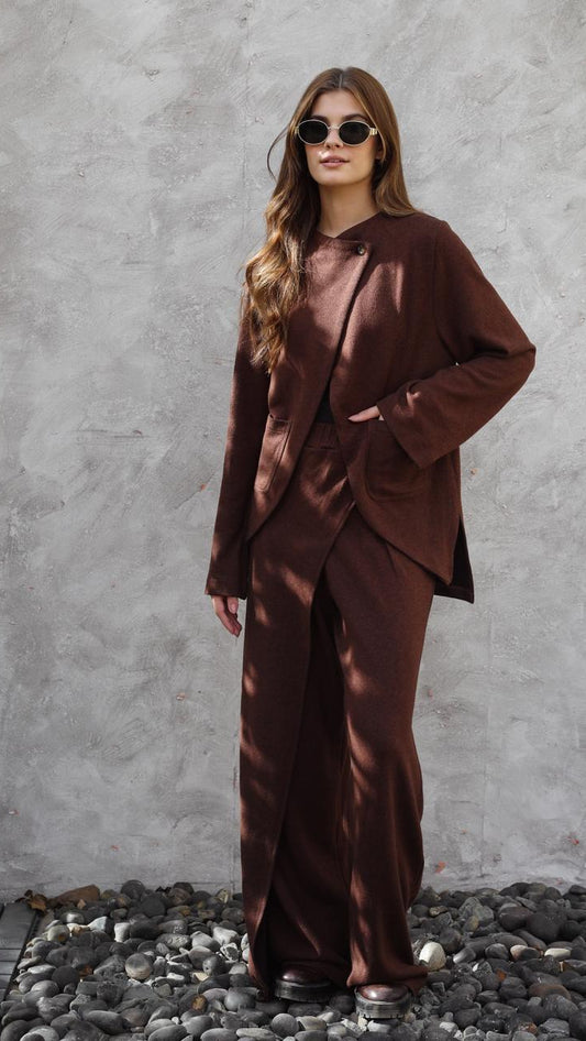 The luxe knit Brown Jacket