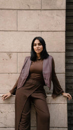 Leather Burgundy Vest Blazer