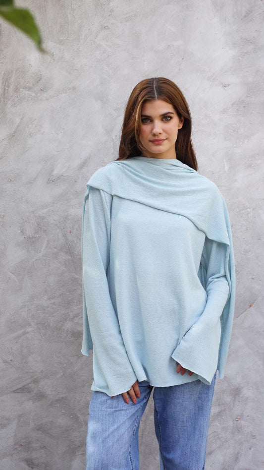 The Knit Duo Baby blue Top