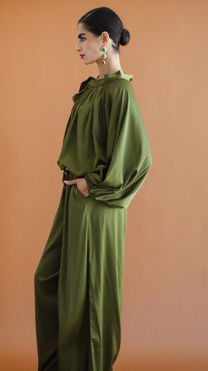 Galaxy Satin Olive green pants