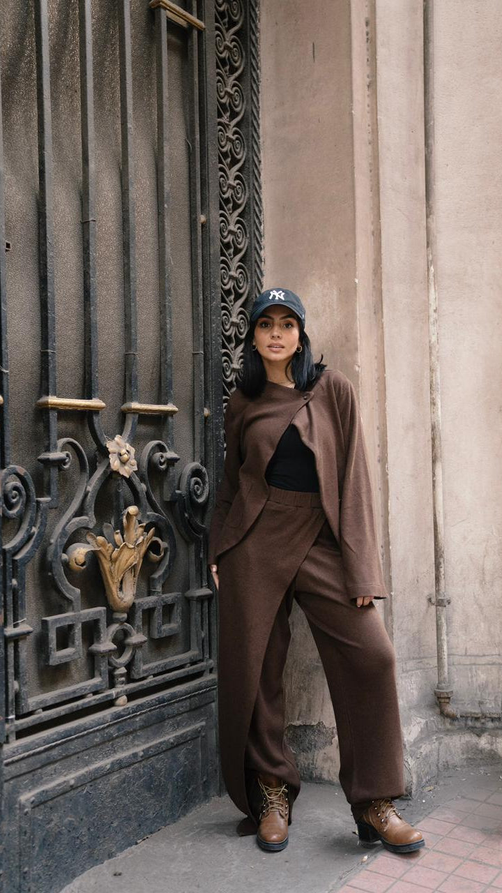 The luxe knit Brown Set