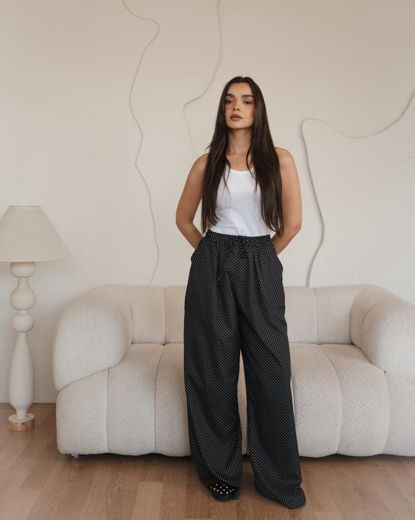 Orchid Polka Black Pants