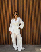 co-ord Linen white Set