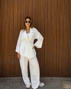 co-ord Linen white Set