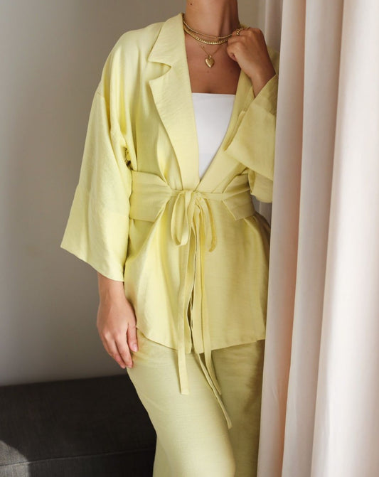 co-ord Linen Butter Yellow Set