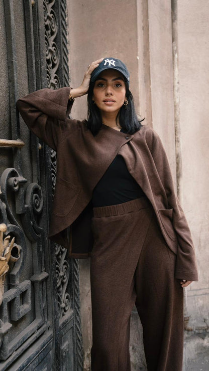 The luxe knit Brown Jacket