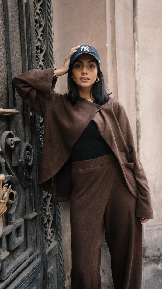 The luxe knit Brown Set