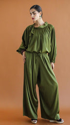 Galaxy Satin Olive green pants