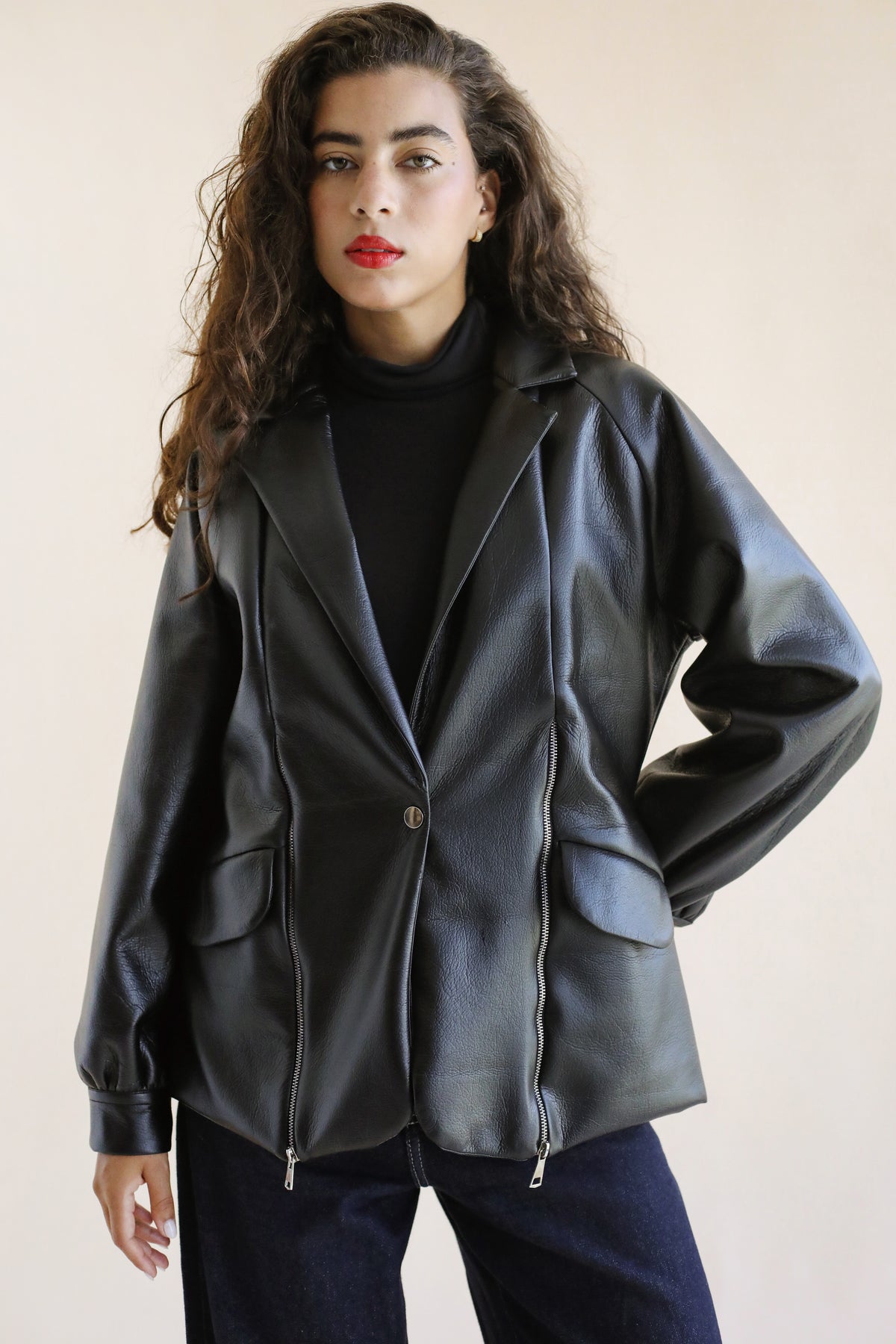 Zipper Black Blazer
