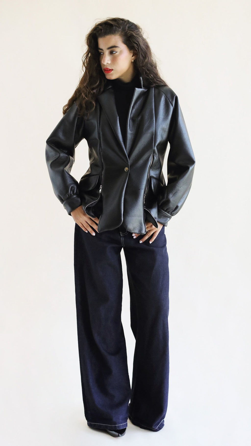 Zipper Black Blazer