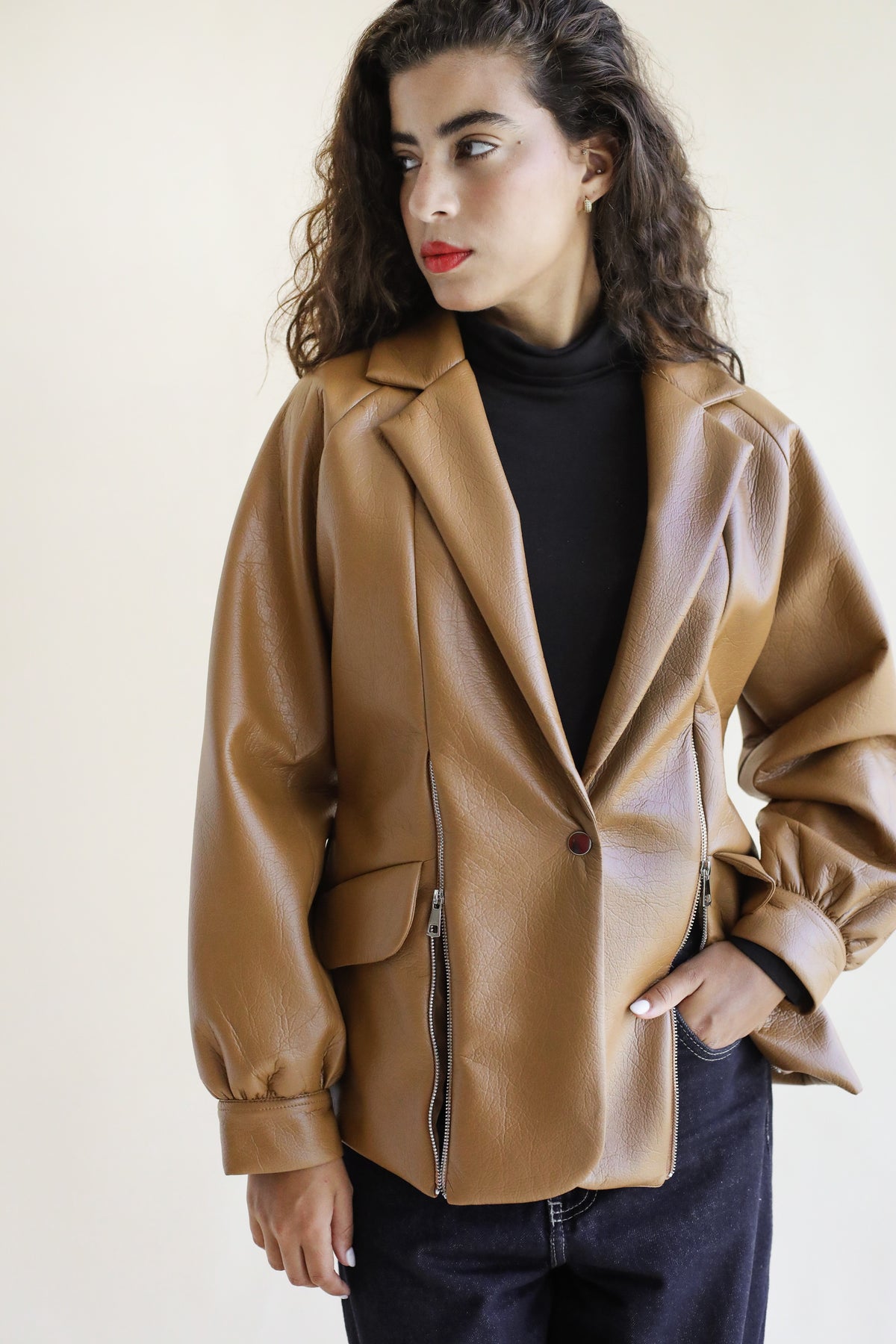 Zipper Brown Blazer