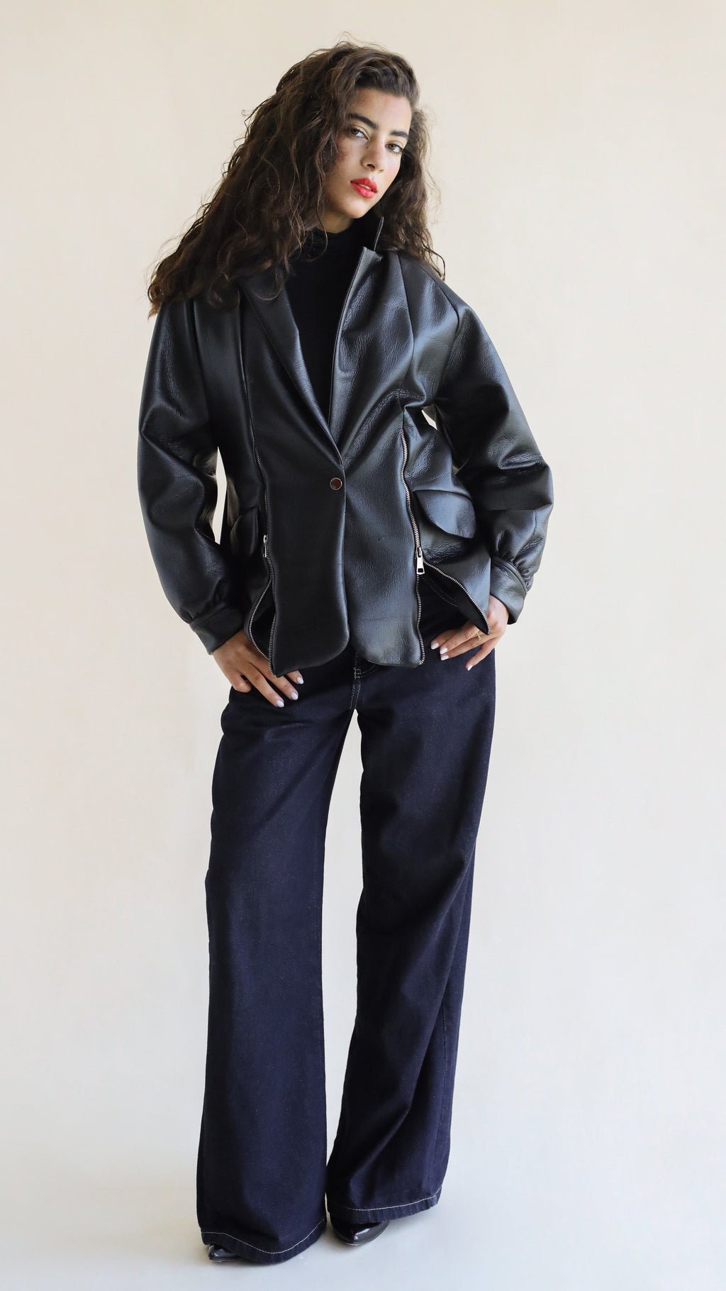 Zipper Black Blazer