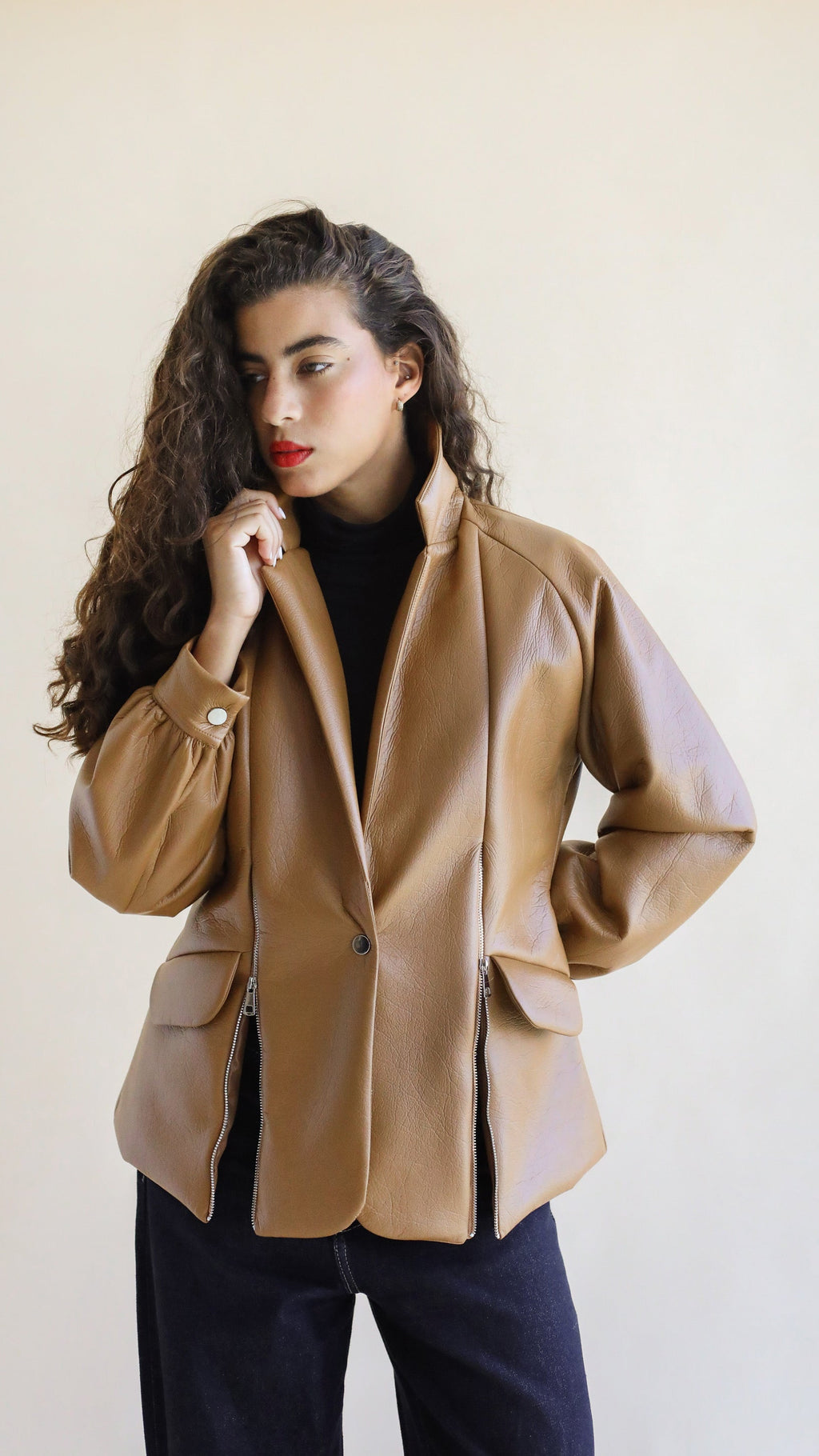 Zipper Brown Blazer