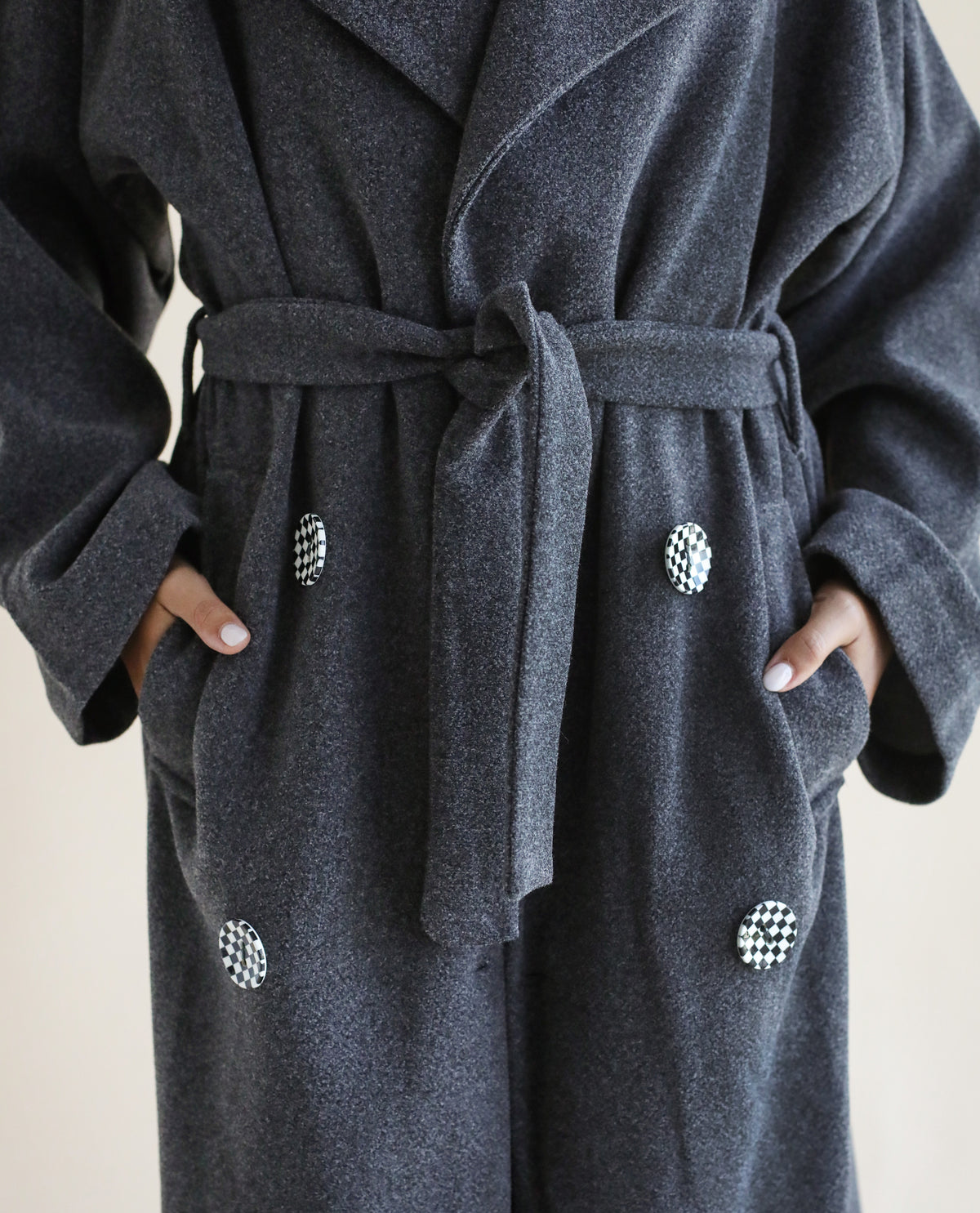 Cocoon Scarf Gray Coat
