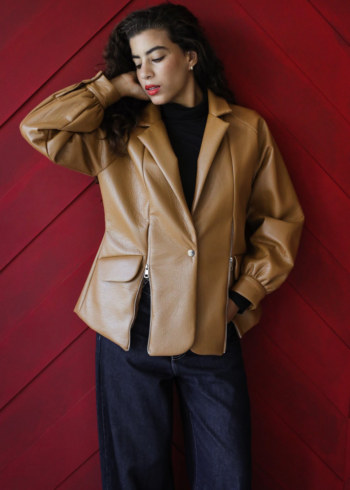 Zipper Brown Blazer