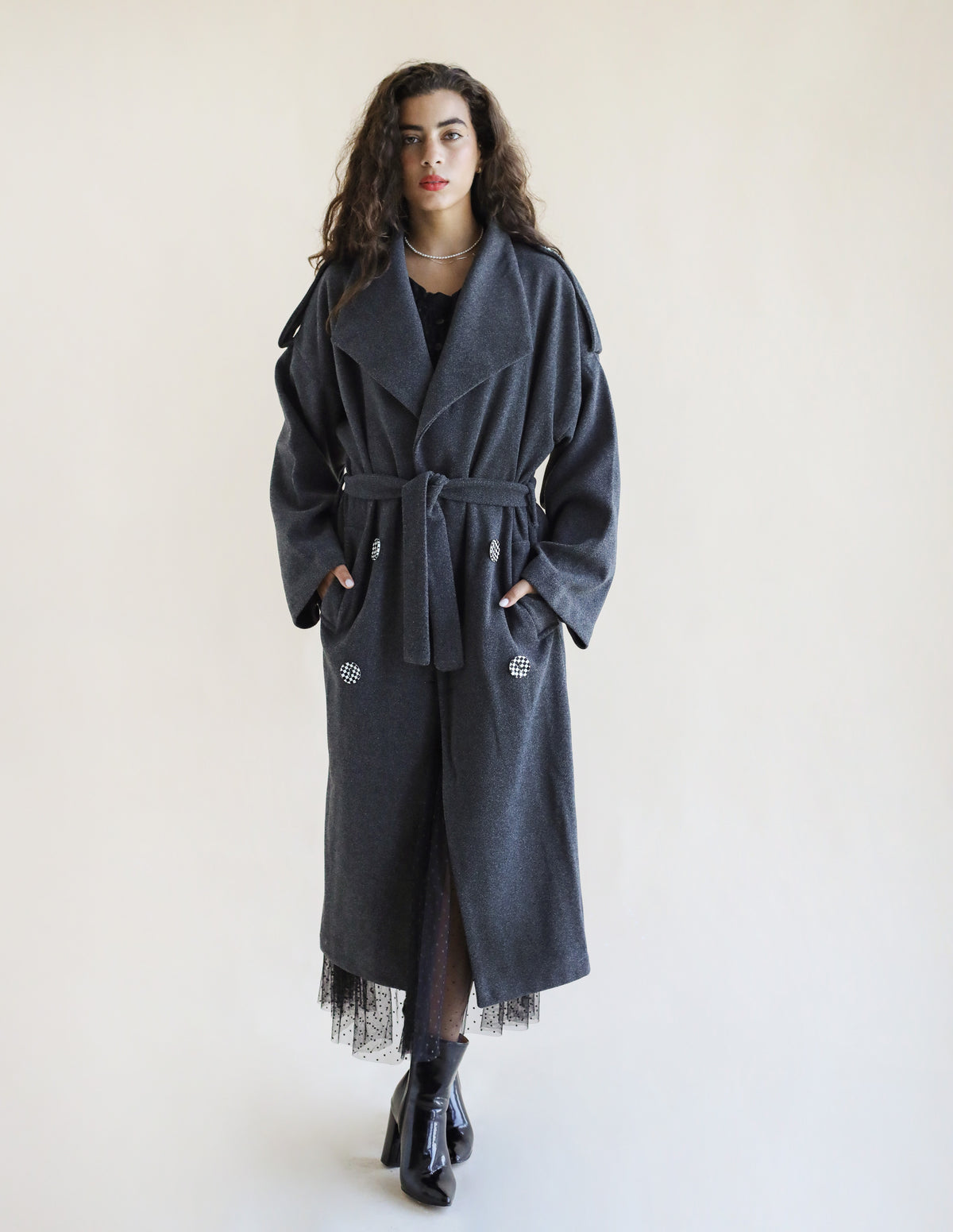 Cocoon Scarf Gray Coat