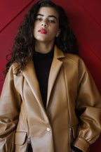 Zipper Brown Blazer